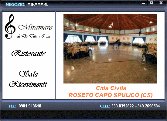Miramare - Ristorante - Sala Ricevimenti - Roseto Capo Spulico (CS)